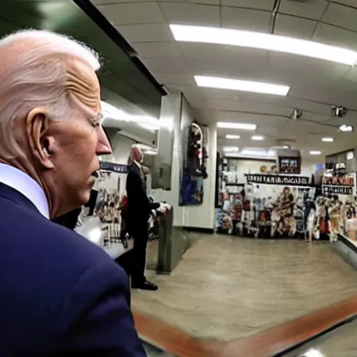 Image similar to joe biden arguing with donald trump, cctv surveillance footage, fisheye, blur