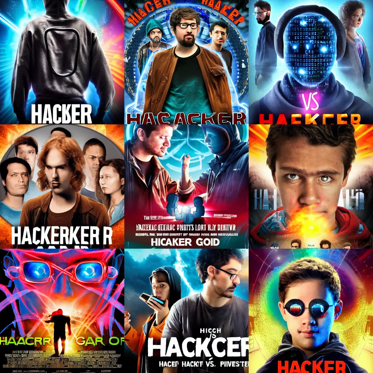 Prompt: hacker vs god,'hacker vs god'movie poster, high detail