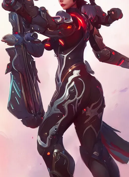 Image similar to beautiful new character for overwatch, full body armor, dual wielding swords, super powers, long red hair, intricate design, shiny, art by artgerm and greg rutkowski