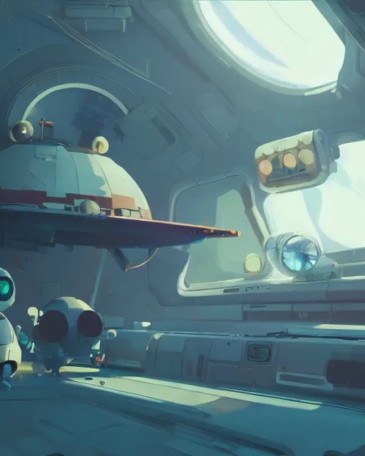 Image similar to landing on the space station settlement, cory loftis, james gilleard, atey ghailan, makoto shinkai, goro fujita, studio ghibli, rim light, exquisite lighting, clear focus, very coherent, plain background, soft painting