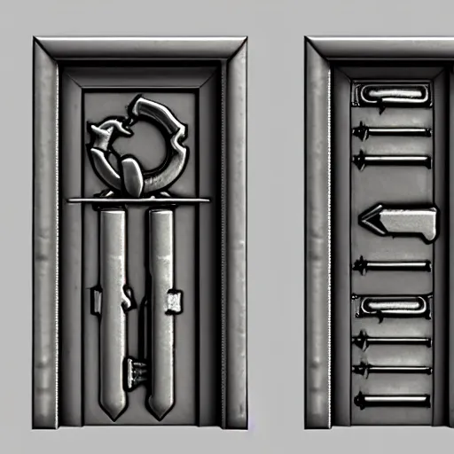 Image similar to a metal key for the doors, rpg game inventory item, low poly 3d style, mystical