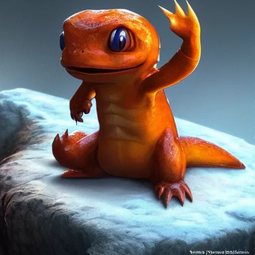Prompt: a charmander made of ice, ultra realistic, concept art, intricate details, highly detailed, photorealistic, octane render, 8 k, unreal engine, art by frank frazetta, simon bisley, brom
