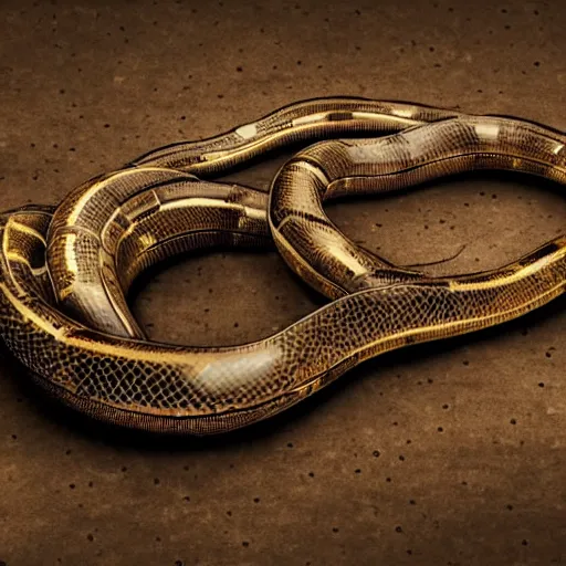 Prompt: a steampunk robotic snake, dark background, super - detailed, photo - realistic,