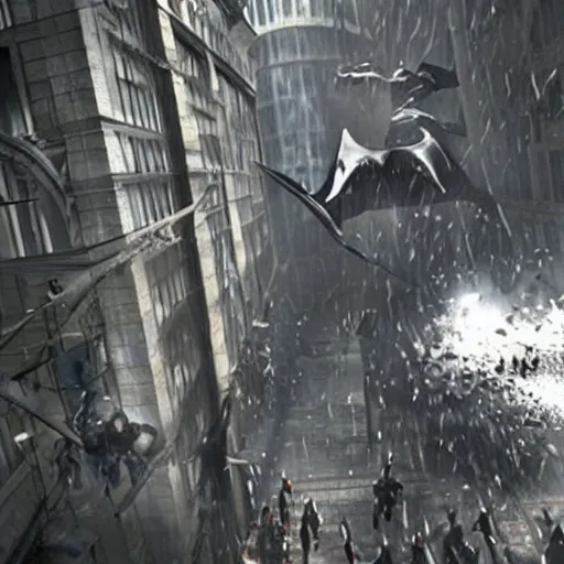 Image similar to a still from the movie batman begins, 2 0 1 1 portal 2 graphics visual aesthetic