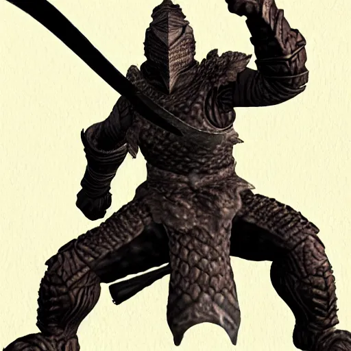 Image similar to the Dragonborn wielding a sword