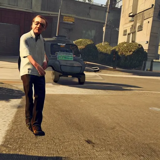 Prompt: stephen hawking in gta v, gameplay footage