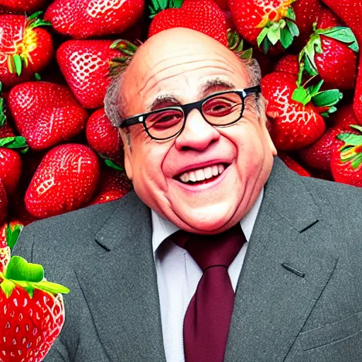 Image similar to danny devito as strawberry hybrid