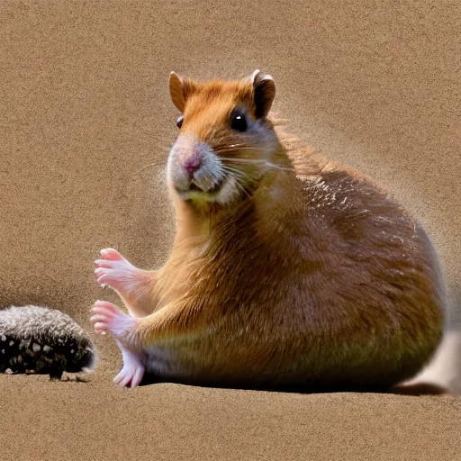 Prompt: hamster - camel, nature photography