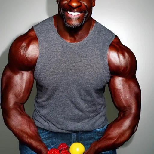 Prompt: terry crews made out of berries