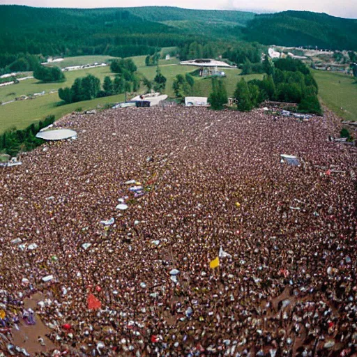 Image similar to professional aerial photograph of within temptation at Woodstock 1988