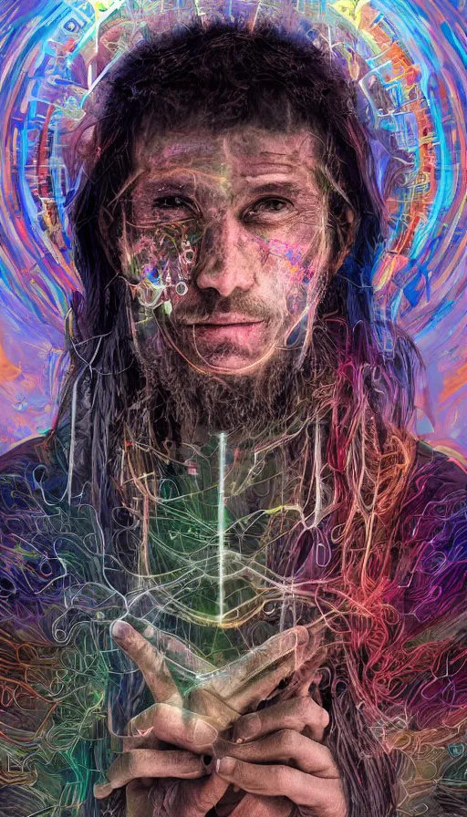 Image similar to portrait of a digital shaman, by jesper esjing