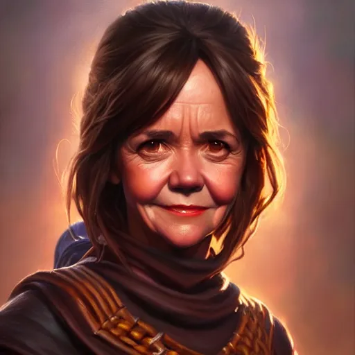 Prompt: a fantasy style portrait painting of sally field oil painting unreal 5 daz. rpg portrait, extremely detailed artgerm greg rutkowski greg hildebrandt tim hildebrandt