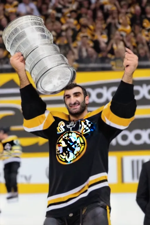 Image similar to patrice bergeron holding the stanley cup boston bruins