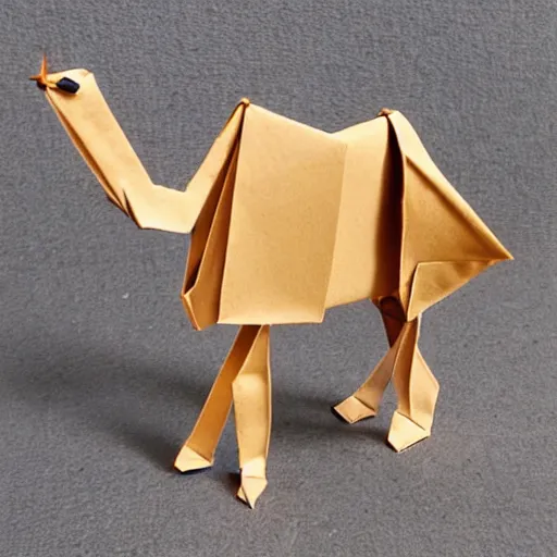 Prompt: cute camel origami