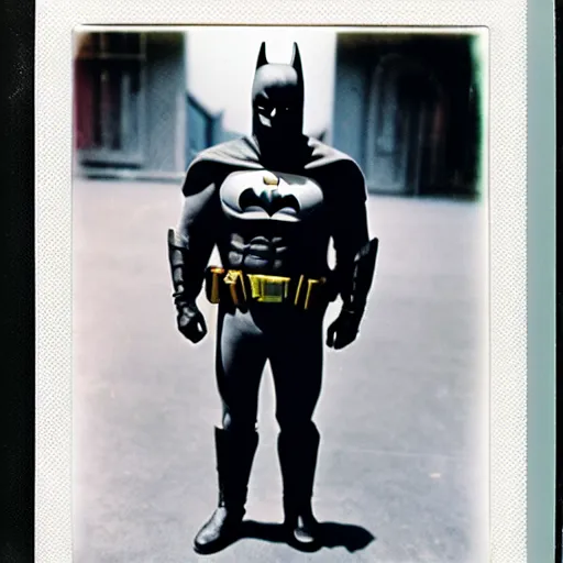 Image similar to polaroid of candid batman by Tarkovsky