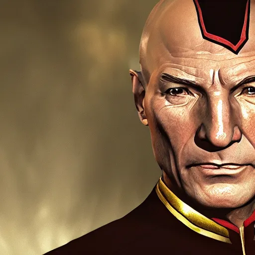 Prompt: portrait of jean luc picard in dishonored 2 style