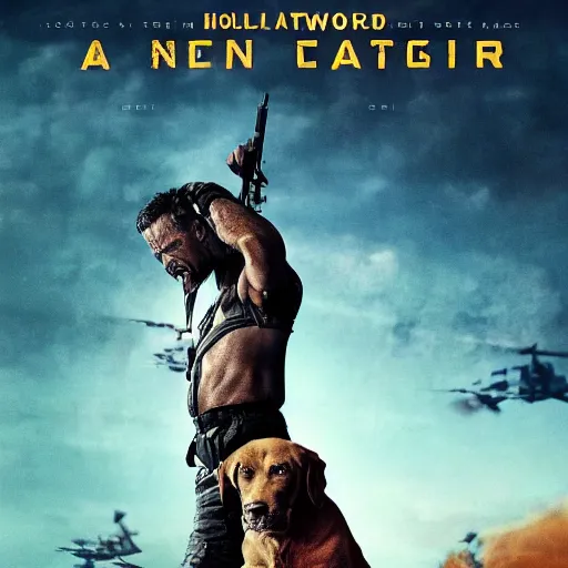 Prompt: poster for a big budget hollywood action movie about a man who avenges the death of his dog, cinematic, illustration, highly detailed