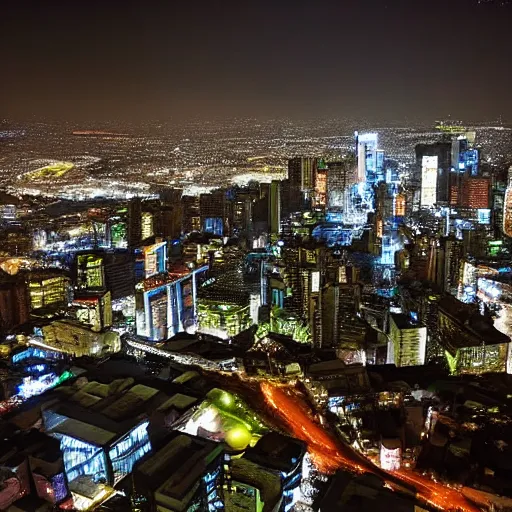 Image similar to futuristic metropolis Nairobi Stunning photograph of landscape of City at night from by the photographer William Gibson