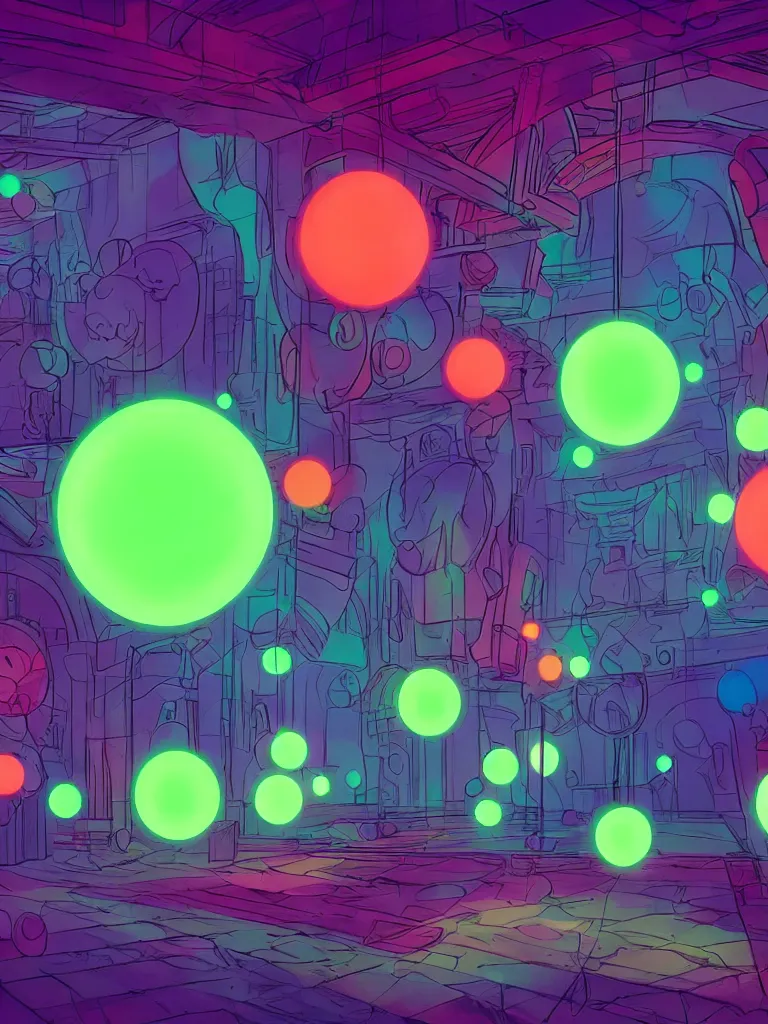 Image similar to neon translucent orbs disney concept artists, blunt borders, rule of thirds