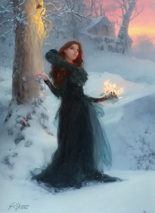 Prompt: the witch of frost by alex flores and vladimir volegov and alexander averin and delphin enjolras and daniel f. gerhartz