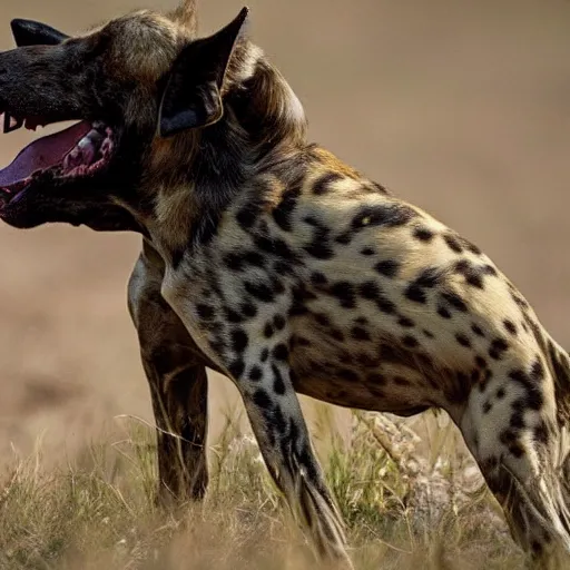 Image similar to National Geographic photo of yoda being eaten by African hunting dogs