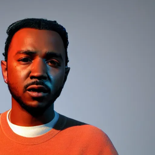 Image similar to 3 d model of kendrick lamar, disney pixar styled model, rendered in cgi, volumetric lighting, shading