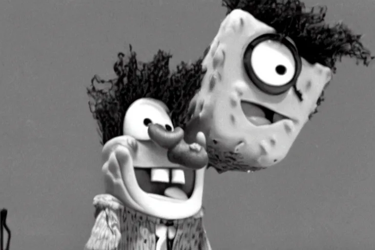 Image similar to eraserhead in a spongebob episode 35mm film