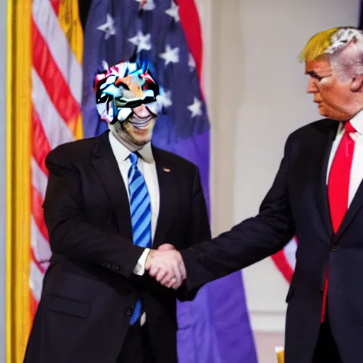 Image similar to donald trump shaking hands with joe biden
