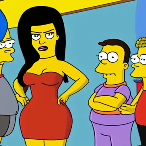 Image similar to kim kardashian in the simpsons super high quality 4k HD