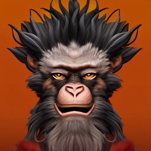 Prompt: the monkey king. Digital art. Trending on Artstation.