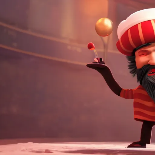 Prompt: rasputin as grubhub character, octane render, depth of field