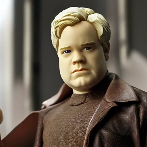 Image similar to product shot of action figure of Phillip Seymour Hoffman