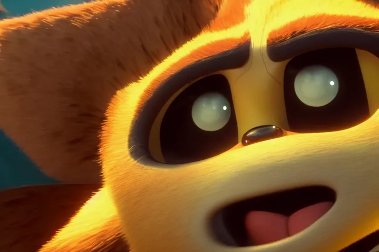 Image similar to vfx movie closeup, real life ratchet and clank by emmanuel lubezki