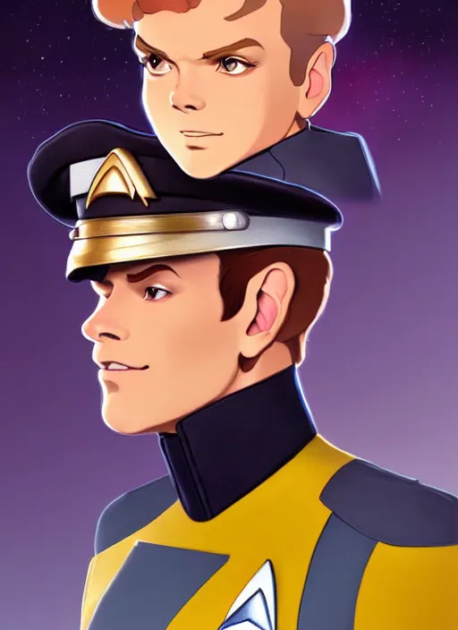 Image similar to cute star trek officer napoleon bonaparte, natural lighting, path traced, highly detailed, high quality, digital painting, by don bluth and ross tran and studio ghibli and alphonse mucha, artgerm