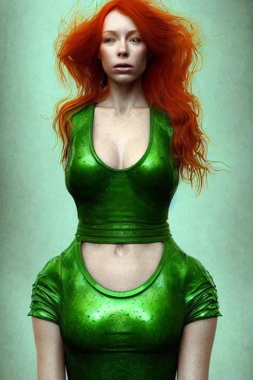 Prompt: epic professional digital art of stunningly gorgeous redhead canadian female starship barista in green dress, by leesha hannigan, iris van herpen, artstation, cgsociety, wlop, epic, much wow, much detail, gorgeous, detailed, masterpiece