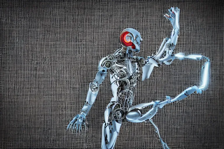 Prompt: (cyborg designed by Apple) repairing it's own arm, XF IQ4, 150MP, 50mm, f/1.4, ISO 200, 1/160s, natural light, Adobe Photoshop, Adobe Lightroom, DxO Photolab, Corel PaintShop Pro, rule of thirds, symmetrical balance, depth layering, polarizing filter, Sense of Depth, AI enhanced