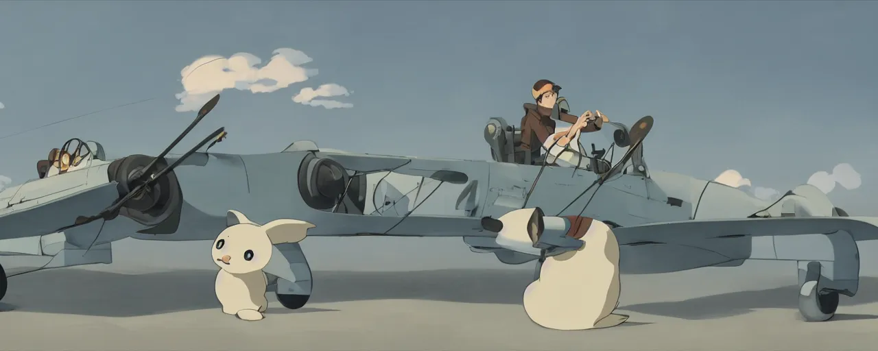 Image similar to baby harp seal dressed as a 1 9 3 0 s pilot flying a japanese zero, 1 9 3 0 s, atey ghailan, goro fujita, studio ghibli, rim light, intense daytime lighting, clear focus, very coherent