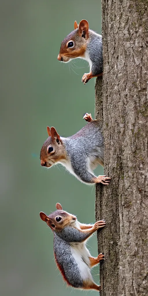 Prompt: a vertical squirrel