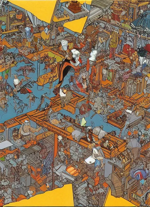 Prompt: artwork by mc escher and geof darrow, 4 k