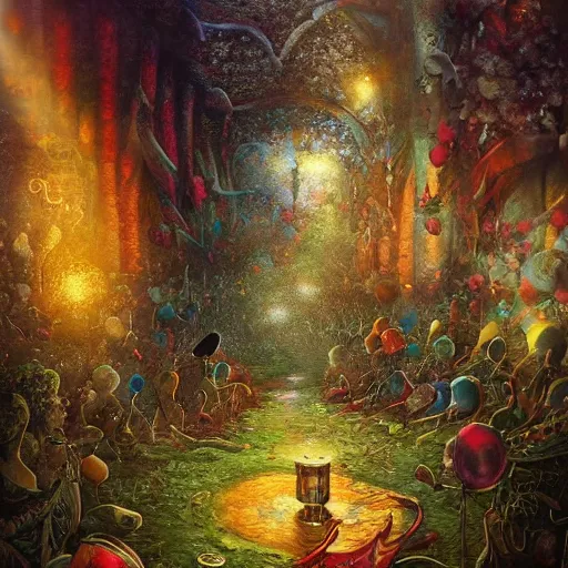 Prompt: woodstock 1 9 6 9 ornate background, beautiful fantasy detailed trending on artstation, oil painting, dramatic lighting, eterea, high quality print, fine art with subtle redshift rendering
