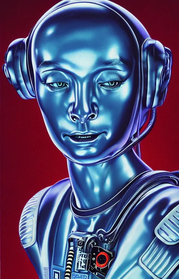 Prompt: portrait of an astronaut, ((alien)), in the style of hajime sorayama