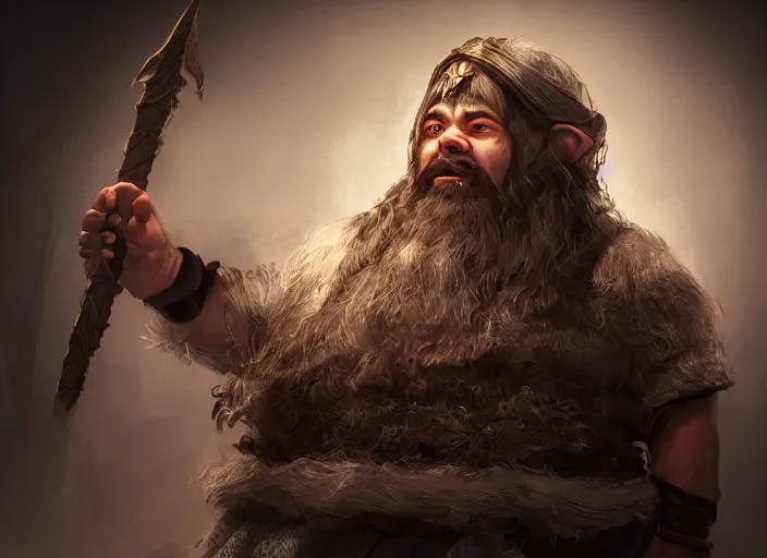 Image similar to Beautiful art portrait of a male dwarf warrior in a dark mystical dark dungeon setting, octane render, dungeons and dragons, dynamic lighting