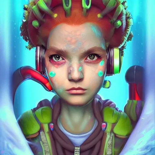 Image similar to lofi biopunk pokemon portrait of misty, Pixar style, digital art, render, by Tristan Eaton Stanley Artgerm and Tom Bagshaw.