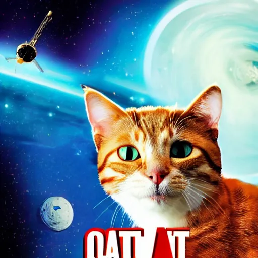 Prompt: a movie poster of a cat in an astronaught suit