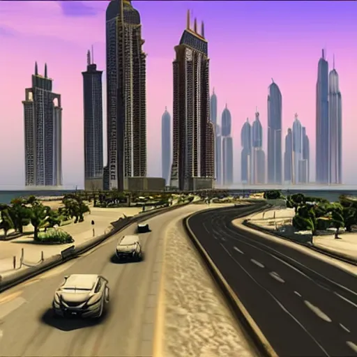 Prompt: gta : dubai, picturesque