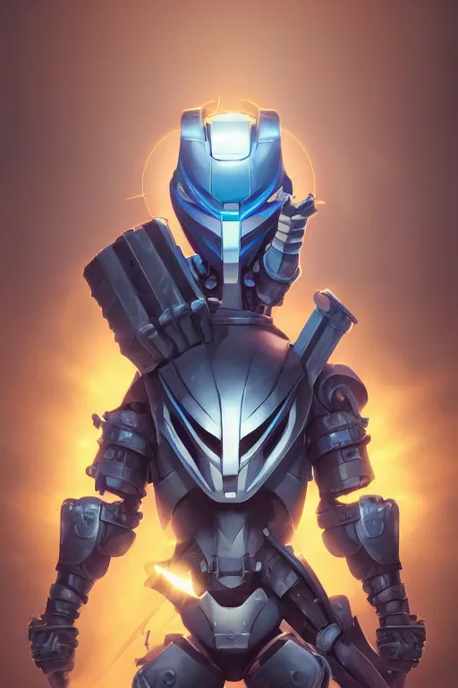 Image similar to epic mask helmet robot ninja portrait stylized as fornite style game design fanart by concept artist gervasio canda, behance hd by jesper ejsing, by rhads, makoto shinkai and lois van baarle, ilya kuvshinov, rossdraws global illumination radiating a glowing aura global illumination ray tracing hdr render in unreal engine 5