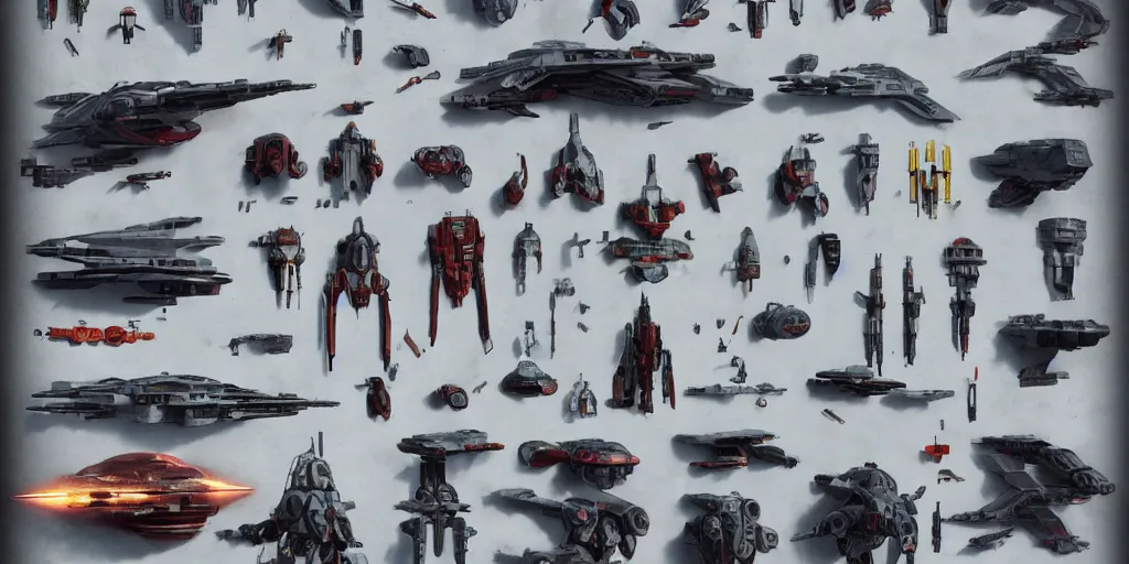 Image similar to collection of futuristic sci - fi props and gadget, items, hard surface, kitbash, parts, exploration of shape and forms, in watercolor gouache detailed paintings, star citizen, modular, pieces, moebius, weapon, guns, destiny, big medium small, insanely details, wes anderson, bungie, star wars, simon stalenhag, no man's sky