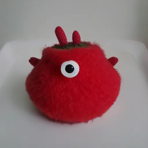 Image similar to strawberry creature with multiple eyes