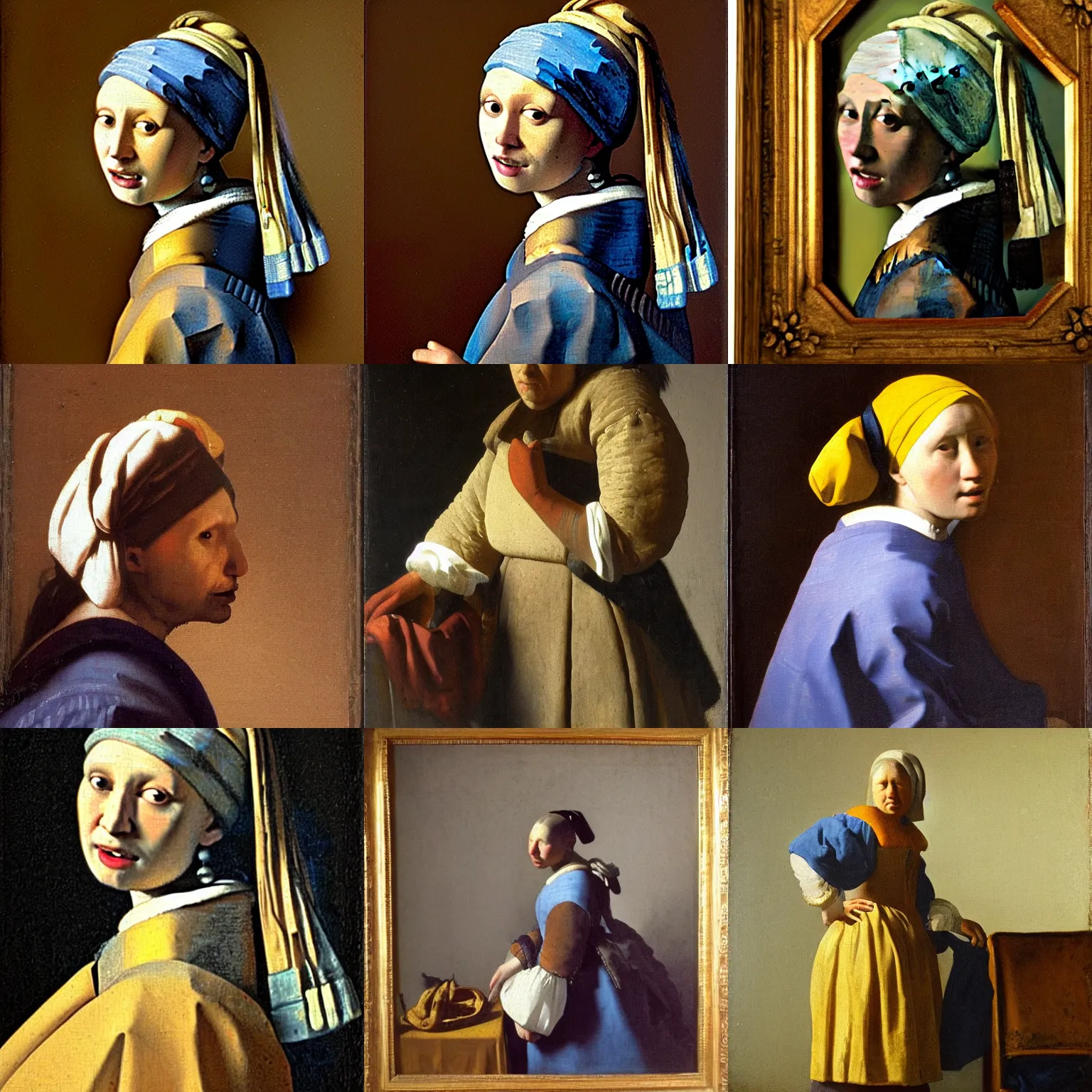 Prompt: A 1700s portrait painting of an extremely angry Dutch peasant by Vermeer