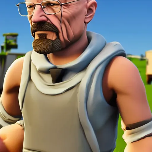 Image similar to walter white fortnite skin, 3 d model, high resolution